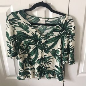 H&M Tropical print blouse